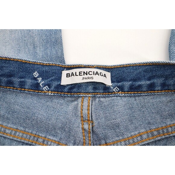 Vintage Balenciaga Denim Jeans Sz 30 Button Fly Y2K Straight Faded High Waist - Picture 3 of 16